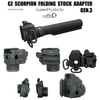 Adaptateur de crosse pliable CZ Scorpion, support pivotant Gen.3,2QD, trous 2QD supportant un mouvement à 50 °, Panther